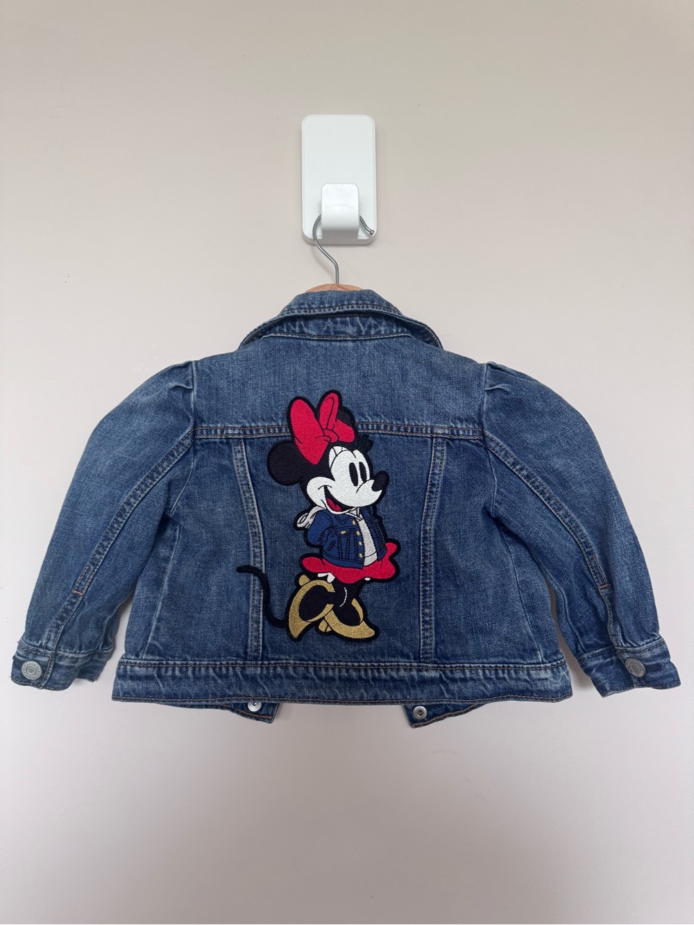 Disney x Baby Gap Minnie Mouse Embroidered Denim Jean Jacket Toddler Size 2T